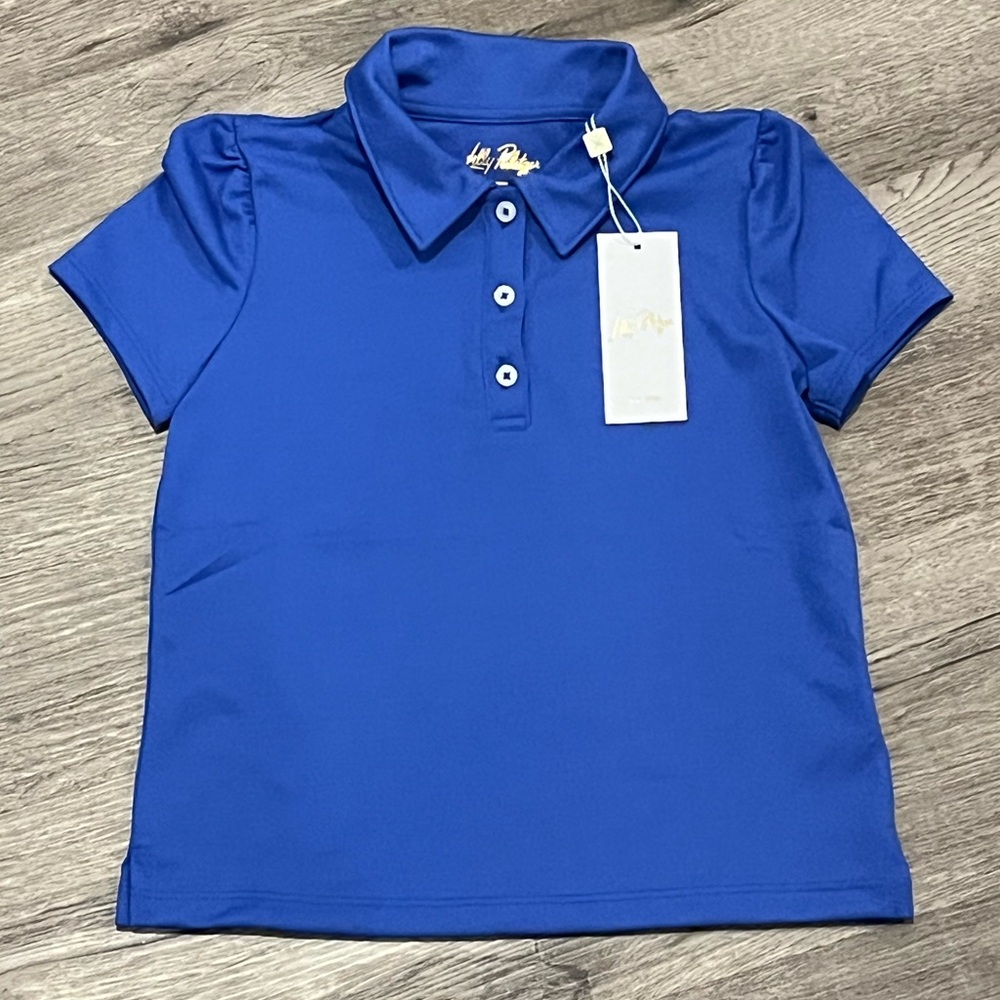 Lilly Pulitzer Luxletic Girls Mini Frida Polo Martinique Blue Size 6-7 Medium M